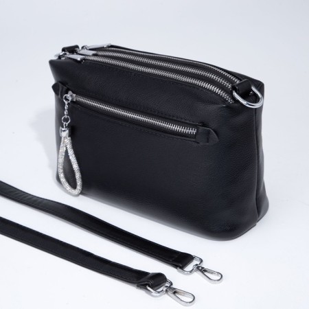 Bag Cross-Bodi with a zipper, black color-5