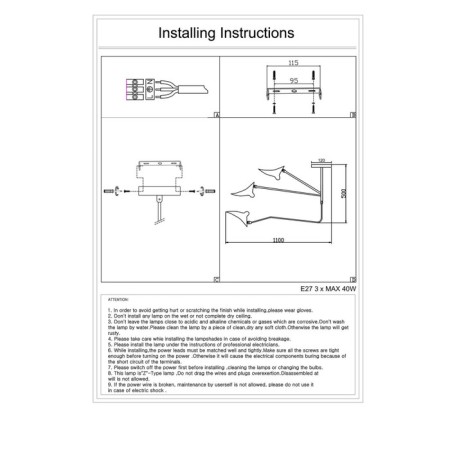 Ceiling Ceiling ST LUCE. SL305.402.03. SPRUZZO. 3x60 watts, E27, 110x110x65 cm, black color-15