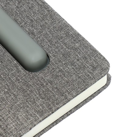 Leduced Diary A5, 96l, Lin, Holder for phone/tablet/handles, gray-4