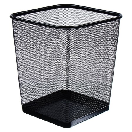 Basket for papers, mesh, metal, square, black, 17 liters-1