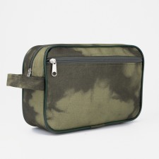 Lightning cosmetic bag, external pocket, green color