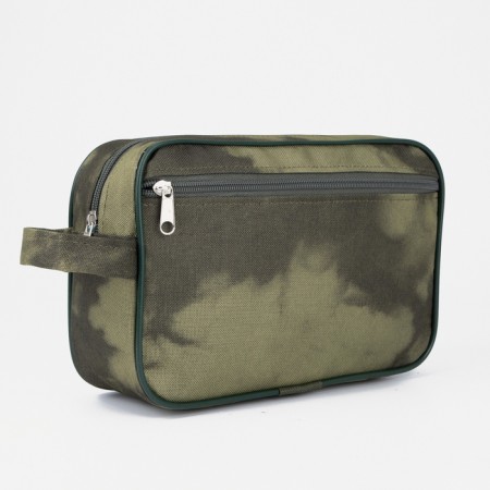 Lightning cosmetic bag, external pocket, green color