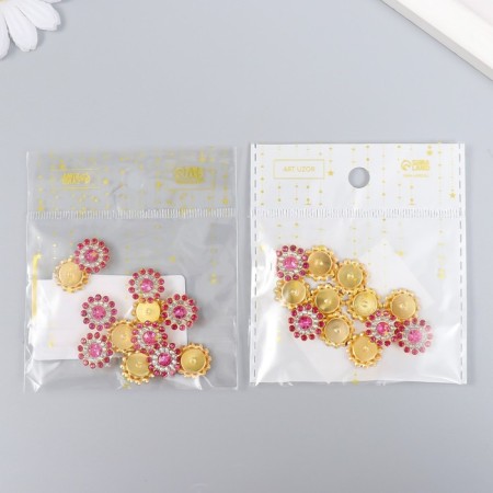 Decor for creativity Plastic "Fox Fuchsia Flower" set 12 pcs 1.4x1.4 cm-4