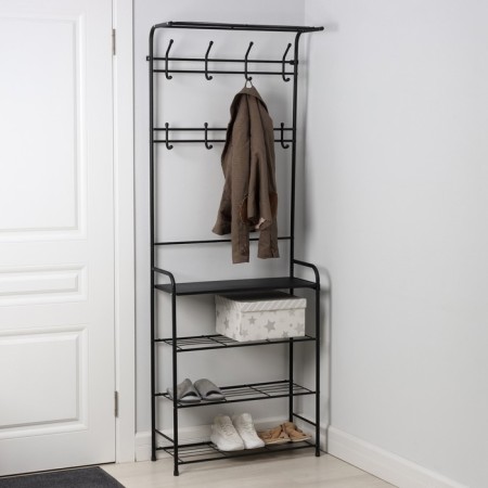 The rack in the hallway "Constant", 69 × 26 × 183 cm, black color
