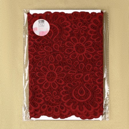 Lace elastic fabric, 190 mm × 2.7 ± 0.5 m, burgundy color-4