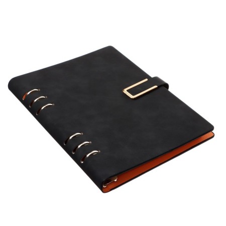 Organizer on the rings, A5 format, 90 sheets, line, with a knife, cover of the leather mix-2