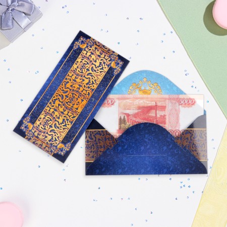 Money envelope "Universal" glitter, patterns, 8x17 cm
