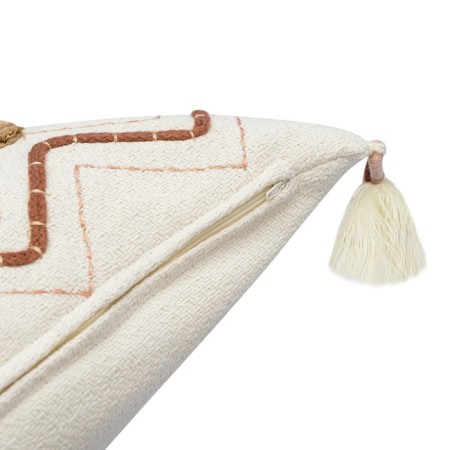 Decorative pillow with brushes and embroidery Geometry Ethnic, size 45x45 cm-3