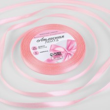 Satin tape, 6 mm × 23 ± 1 m, color pink peach No. 66