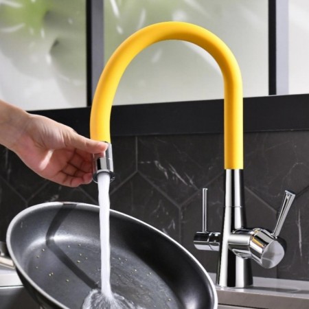 LEMARK COMFORT LM3075C-Yellow, one-legged, flexible excess 225 mm, yellow 90686 kitchen-1