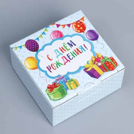 Box Gift team, packaging, “Happy Birthday”, 15 x 15 x 7 cm-1