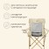 Folding chair with a cup holder 48 x 48 x 76 cm, up to 100 kg, beige color