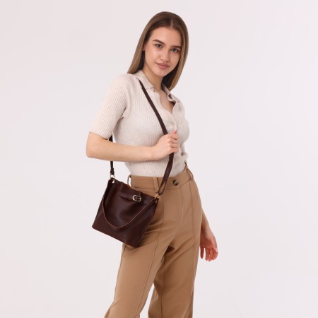 Cross-Bodi bag on a weight, brown color-6