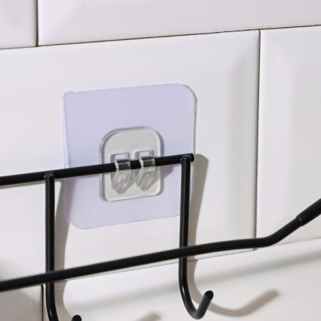 Holder for kitchen supplies Wall share, 5 hooks, 28 × 8 × 8 cm, black color-5