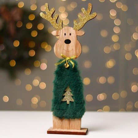 New Year's decor "Deer with a Christmas tree" 12.5 × 5.5 × 29 cm, green-1