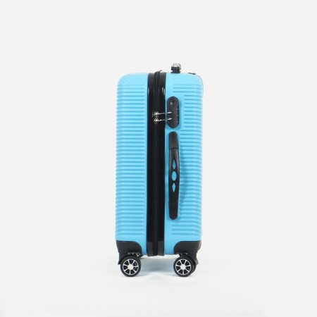 Small 20 suitcase, "Cartes factory", lightning department, code castle, 4 wheels, blue color-1