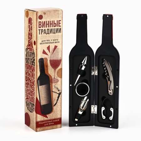 Gift set for the wine "Wine is always a good idea", 32 x 7 cm-3