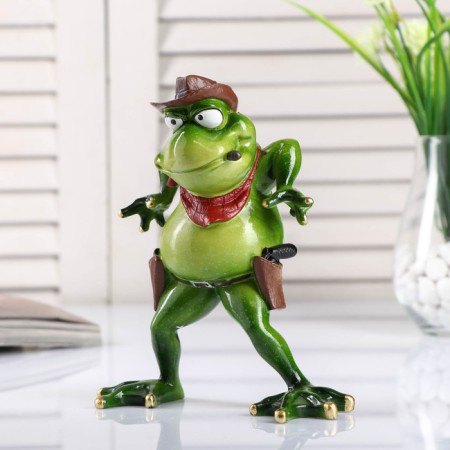 Souvenir Polystone Lak "Frog-kovboy" 18x14.5x9 cm-1