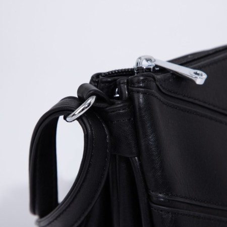 Bag Cross-Bodi with a zipper, black color-4