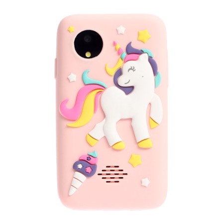 Children's teaching phone "Unicorns", sound and light effects, camera, pink color-4