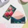 Money envelope "Congratulations!" Pink roses, green vonut, 17x8 cm