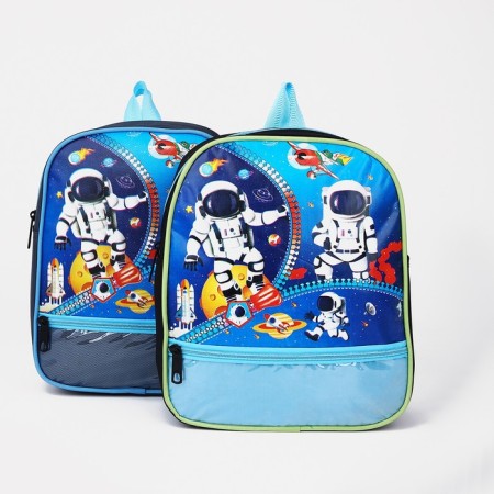 Baby backpack on lightning, 1 outer pocket, insert mix, blue color-5