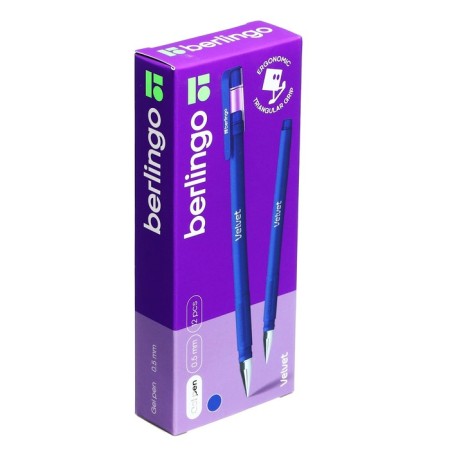 Gel pen 0.5 mm Berlingo Velvet, blue rod-3