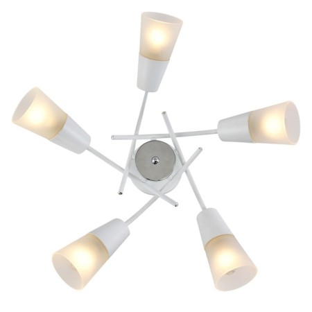 Lamp on the ESCADA rod, 1109/5p White. 5x40W, E14, 560x560x240 mm, white/chrome color-2