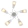 Lamp on the ESCADA rod, 1109/5p White. 5x40W, E14, 560x560x240 mm, white/chrome color