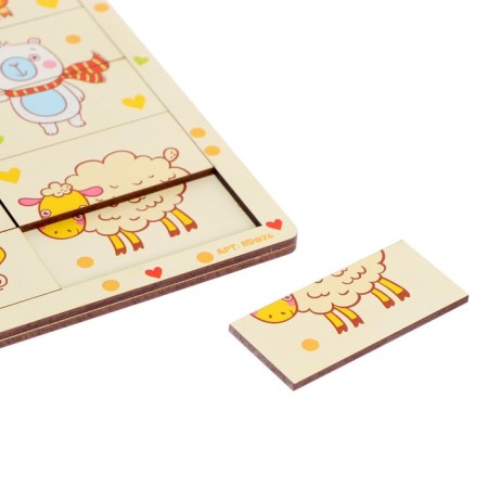 Developing board "Pictures of the half. Learn animals-2 »Size: 22 × 30 cm, 3 +-2