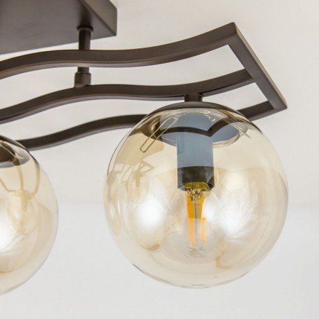 Ceiling chandelier Citilux "Breeze" CL106245, 58.5x33x23 cm, 4x60W, E14, brown color-7