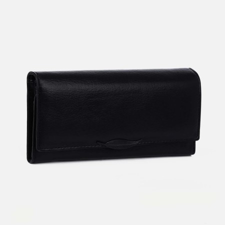 Women's wallet on magnets, black color
