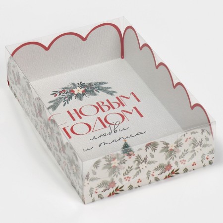 Gift box with PVC lid "Love and heat", 20 x 30 x 8 cm, New Year-4