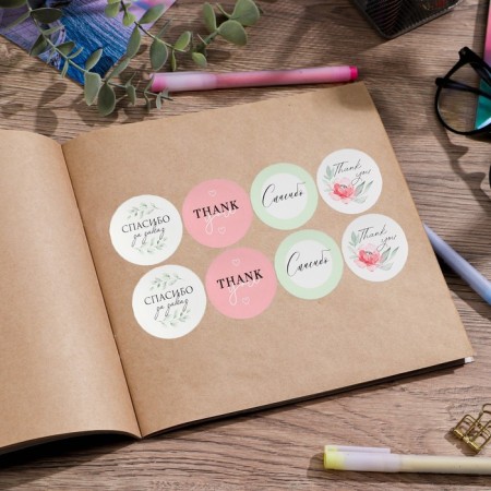 Set of business stickers "Thank you", 40 pcs, 4 x 4 cm-1
