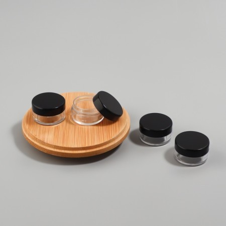 Storage jars, 4 pcs, 5 g, black/transparent color-1