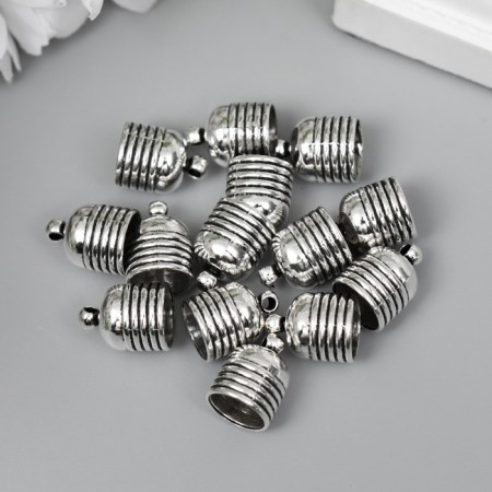 Container Metal for creativity "Dome with stripes" silver G115B347 1.3x1 cm-2