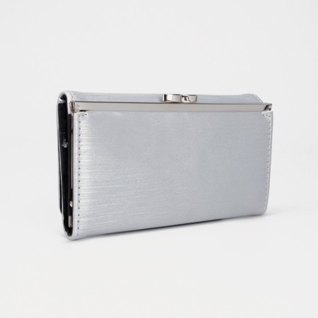 Women's wallet on magnet, gray color-1