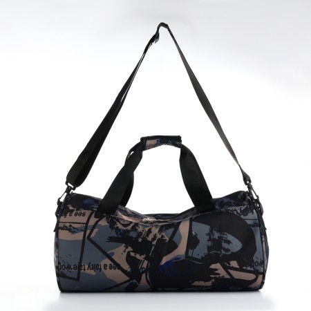 Sports bag, textura, average size, gray/blue color