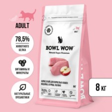 Dry feed Bowl Wow for cats with turkey and an apple of 8 kg.