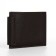 Male purse on magnets, department for bills, for cards, for coins, brown color