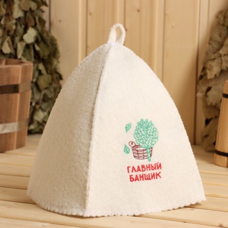 Bath cap with embroidery "Main Banner", packing 5pcs