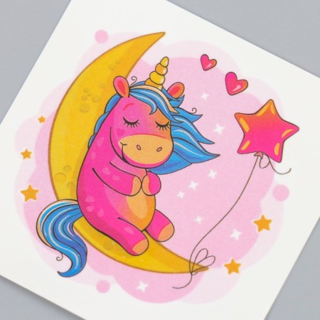 Tattoo on the body color "Sleeping unicorn" 6x6 cm-2
