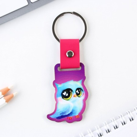Key keychain wooden "owl", 7 x 3.4 cm-2