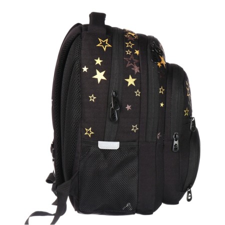 School backpack, 39 x 30 x 20 cm, Grizzly, ergonomic back, + keychain, black-3