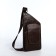Male sling bag made of artificial leather, dark brown color