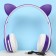 Headphones luminous ears, wireless "anime", lilac w-02