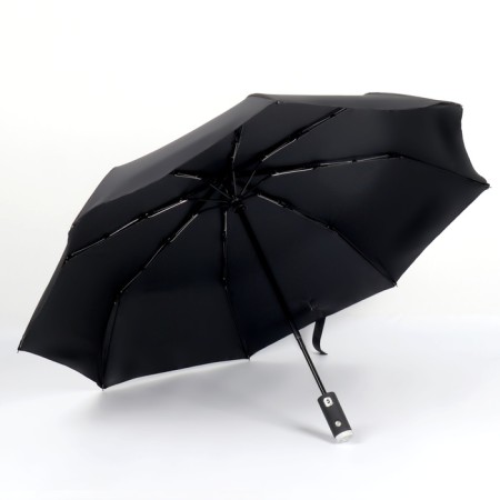 Automatic “plain” umbrella, with a flashlight, 3 additions, 8 knitting needles, r = 47 cm, black color-2