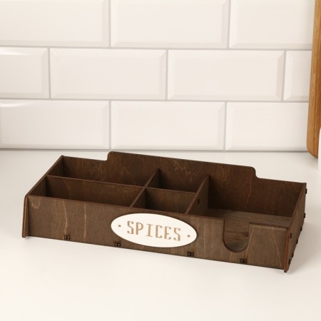 Bread a wooden bread with a stand under the spices "pattern", 35.6 x 20.4 x 24.8 cm, wenge-6