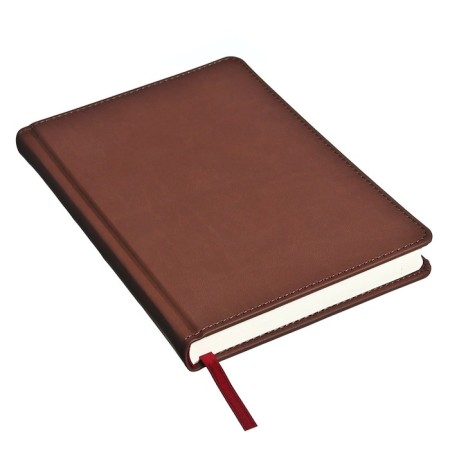 Leduced A5 Diary, 136 Velvet Index sheets, hard cover, artificial leather, lamination Soft Touch, lies, tinted block 70 g/m2, brown-1
