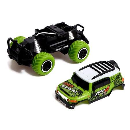 Radio -controlled jeep "graffiti", works on batteries, green color-1